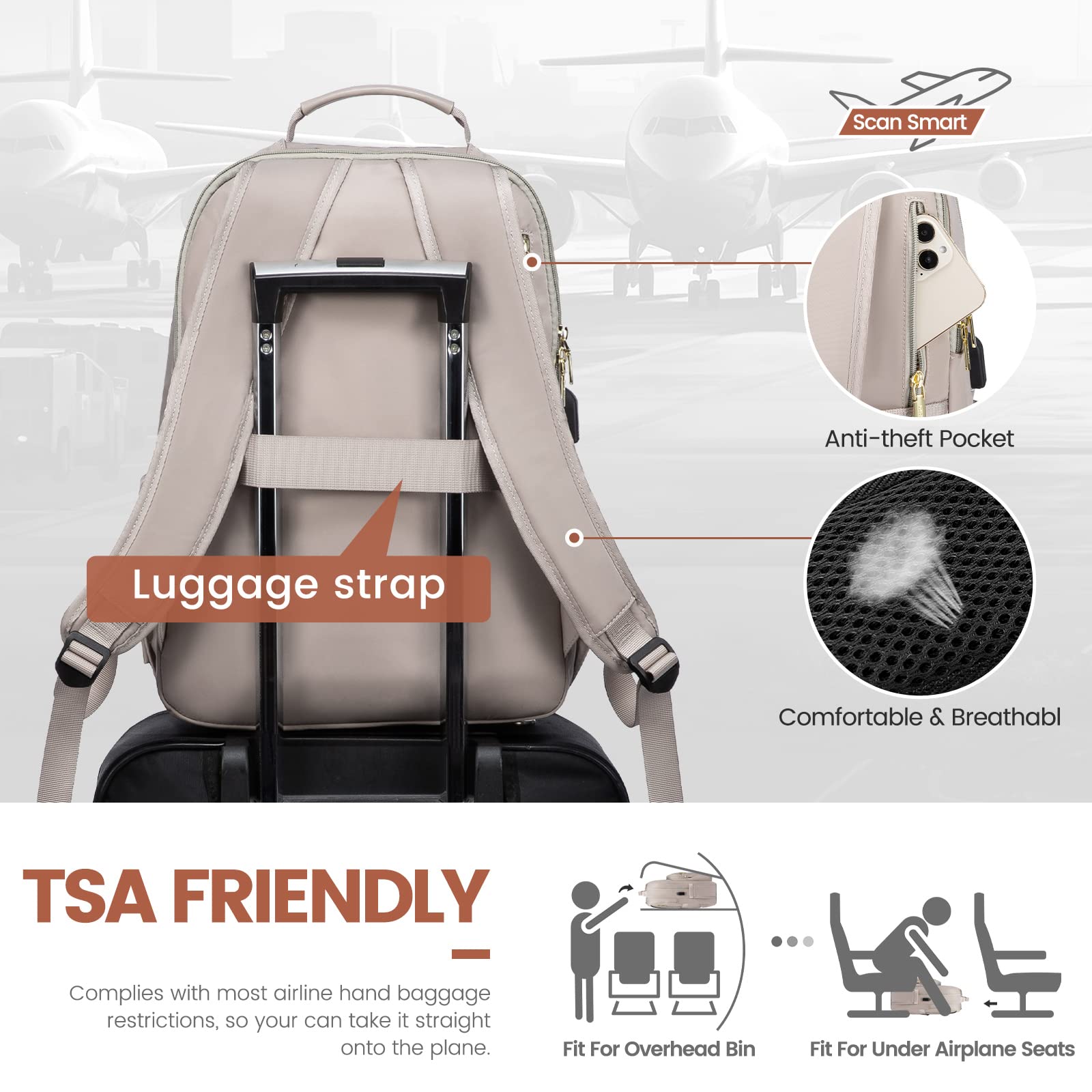 Chic Leather Laptop Backpack for Women - LoveVook - Backpack Bags by Handbags Specialist Headquarter | Available at Handbags Specialist Headquarter