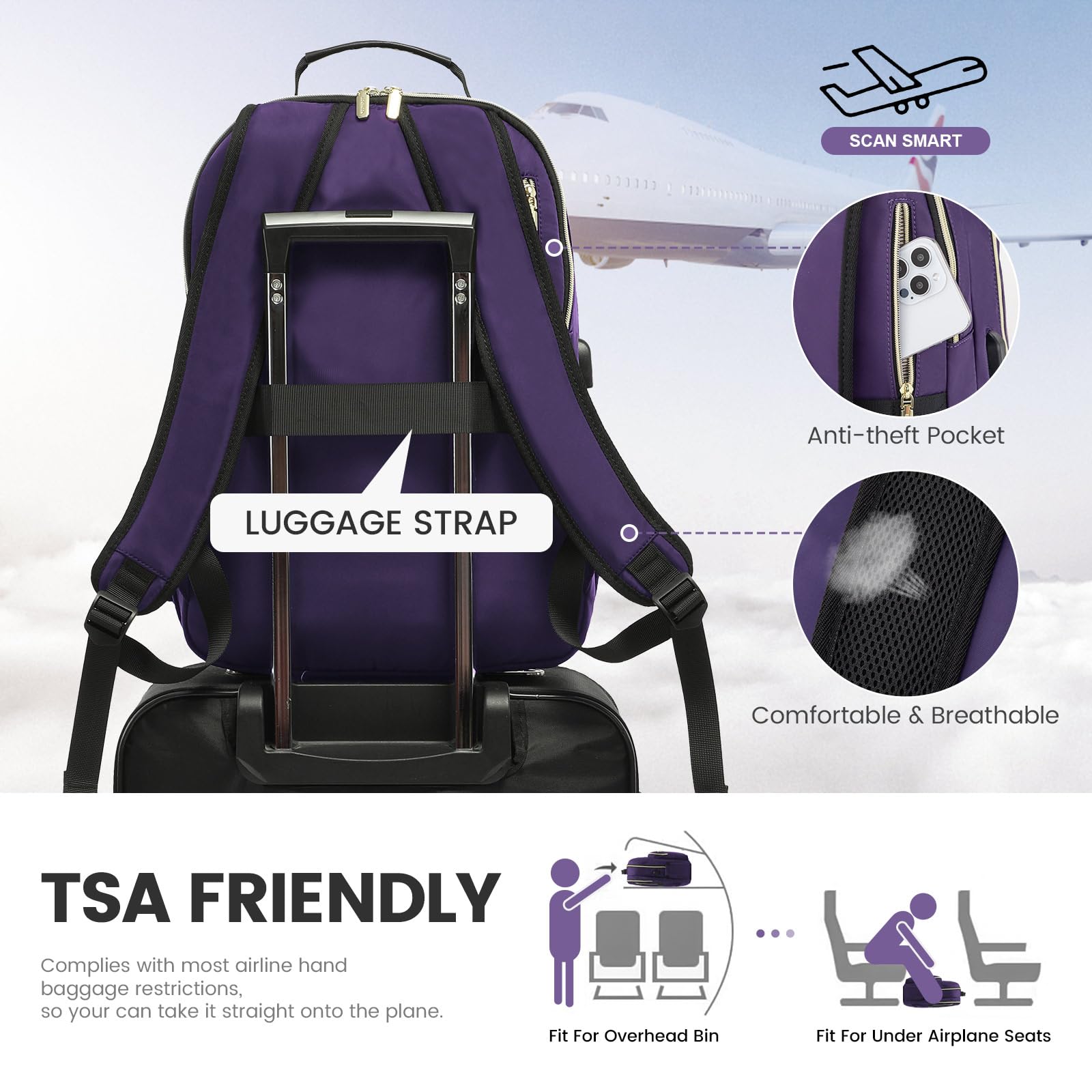 Chic Leather Laptop Backpack for Women - LoveVook - Backpack Bags by Handbags Specialist Headquarter | Available at Handbags Specialist Headquarter