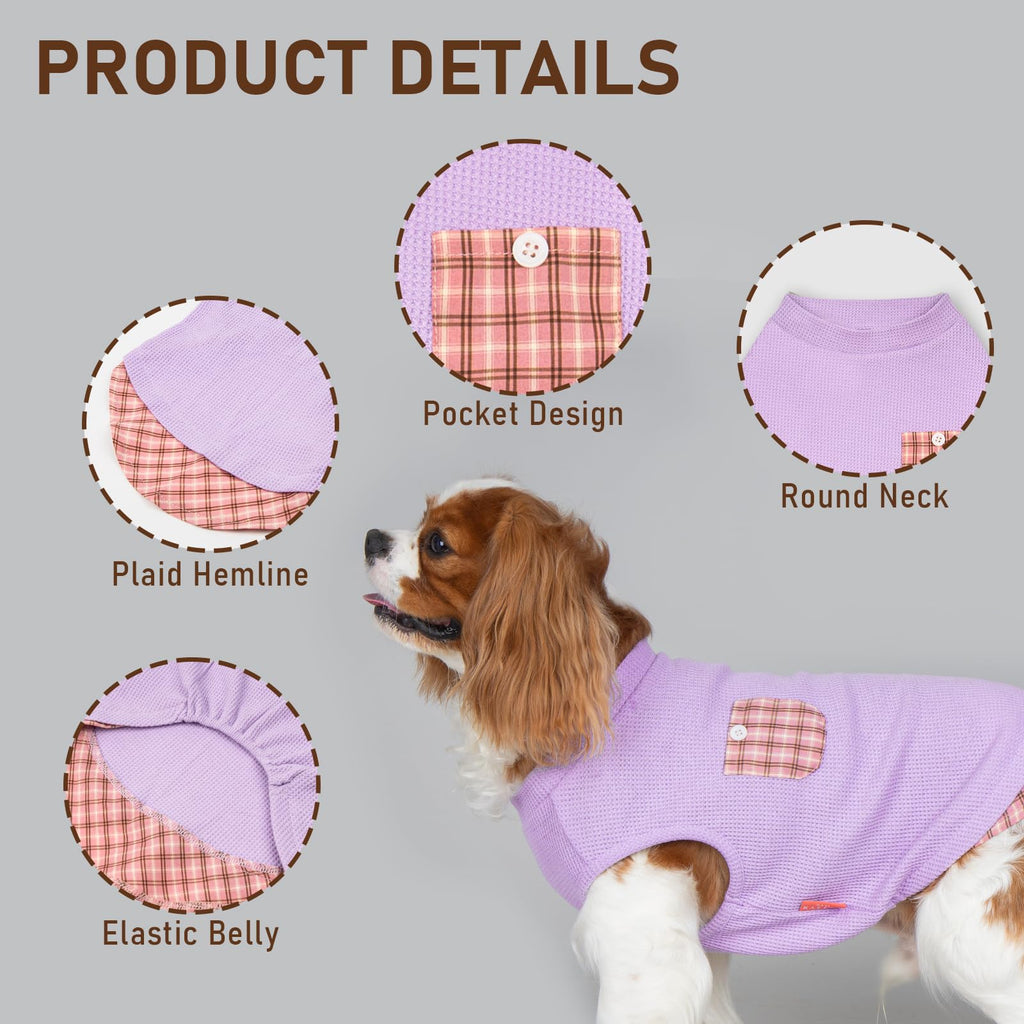 PlaidPup Waffle Vest: Soft, Stretchy, & Cute! - Pet Supplies by Handbags Specialist Headquarter | Available at Handbags Specialist Headquarter