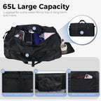 Foldable 65L Duffle Bag with Shoe Compartment