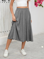 Elastic Waist Skirt With Pockets - Skirts by Trendsi | Available at Handbags Specialist Headquarter