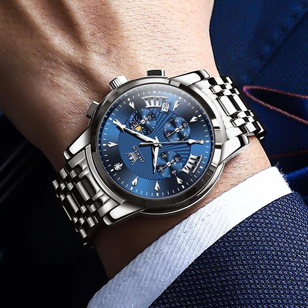 EclipseTime: Luminous Men's Luxury Chrono Watch