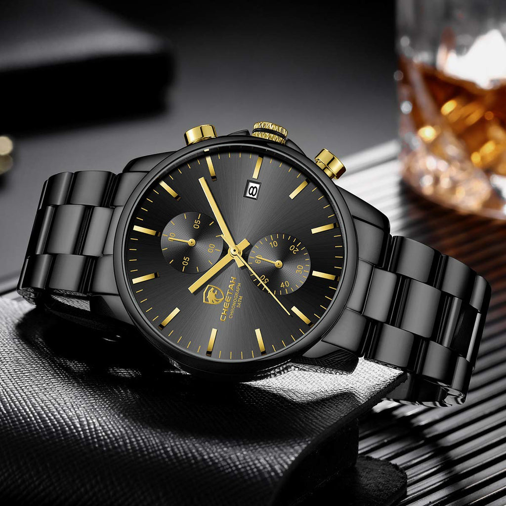 Golden Hour Elite Chrono Steel Men’s Quartz Watch