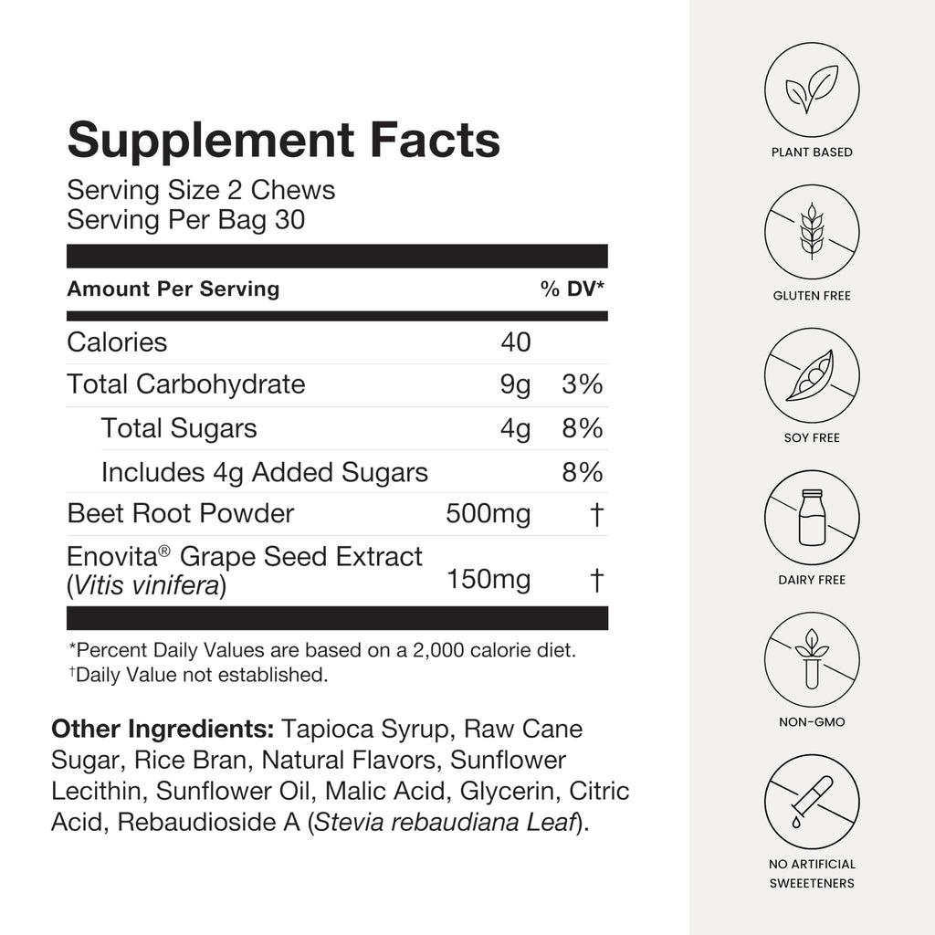 SuperBeets Heart Chews: Pomegranate Berry Boost - Health Care by Handbags Specialist Headquarter | Available at Handbags Specialist Headquarter