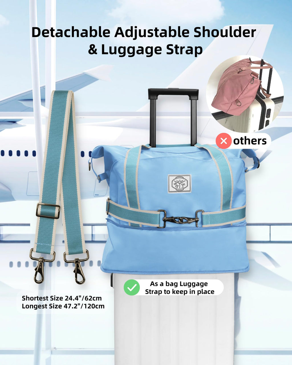 WALNEW Foldable Waterproof Travel Duffel Bag - Luggage Travel Bags by Handbags Specialist Headquarter | Available at Handbags Specialist Headquarter