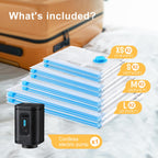 Vacuum Space Saver Bags - 6 Pack Travel Combo -  by Handbags Specialist Headquarter | Available at Handbags Specialist Headquarter