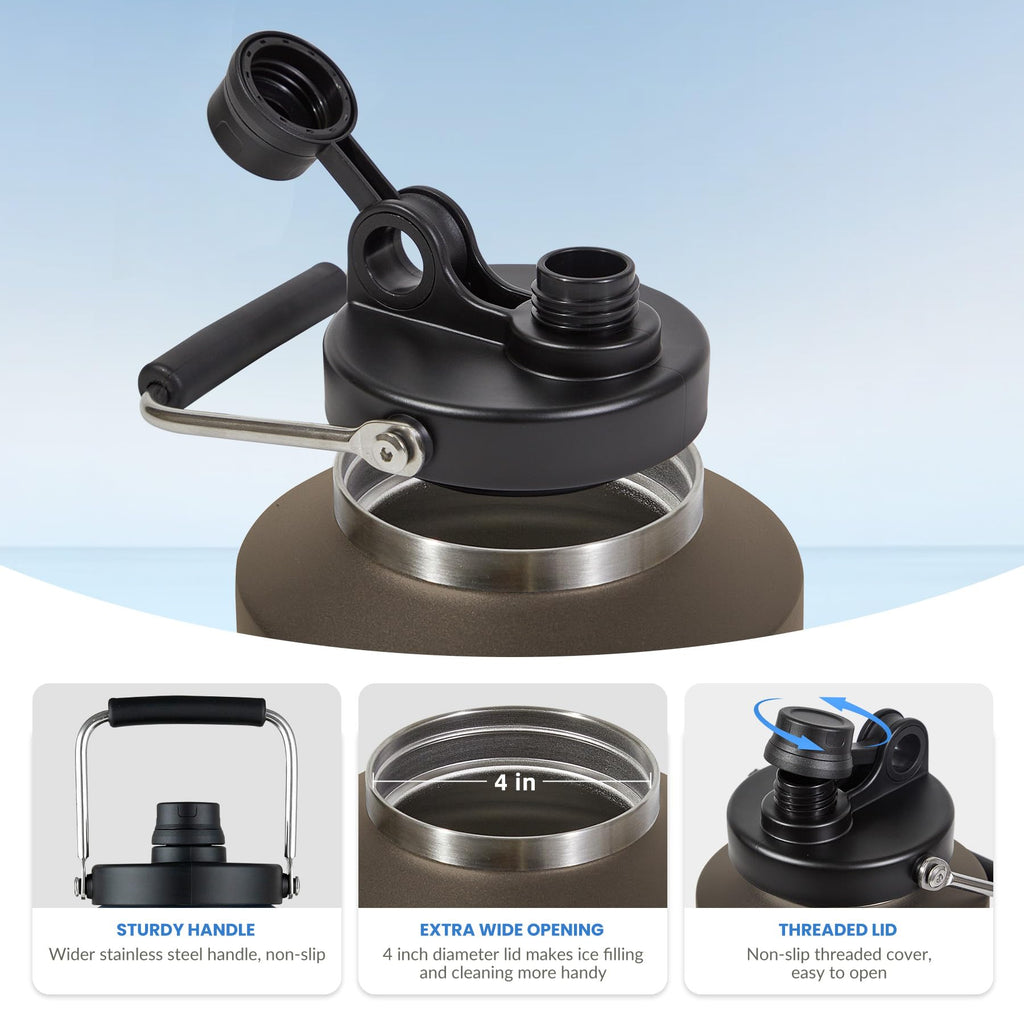 HydraGuard 128oz: Dual-Vacuum Stainless Water Jug - Water Bottles by Handbags Specialist Headquarter | Available at Handbags Specialist Headquarter