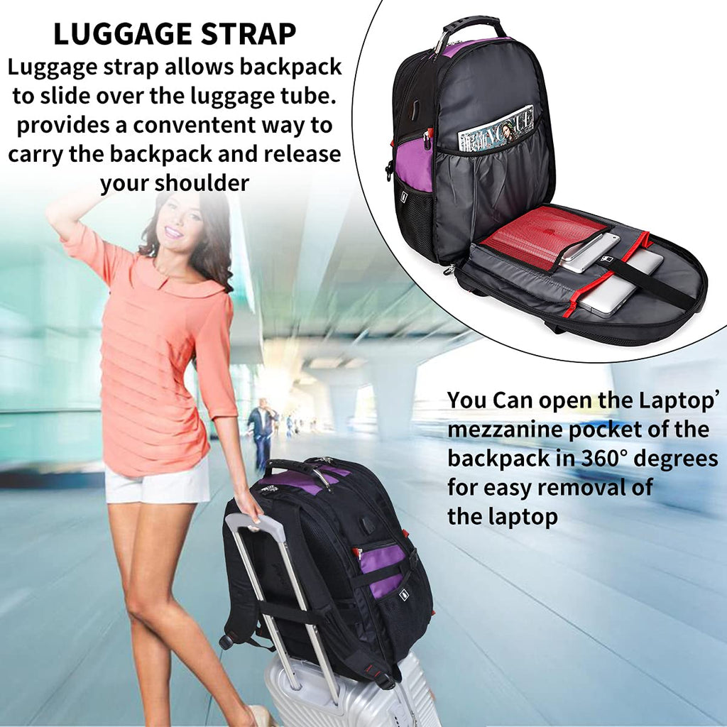 SHRRADOO 50L USB Travel Laptop Backpack - Airline Approved - Backpack Bags by Handbags Specialist Headquarter | Available at Handbags Specialist Headquarter