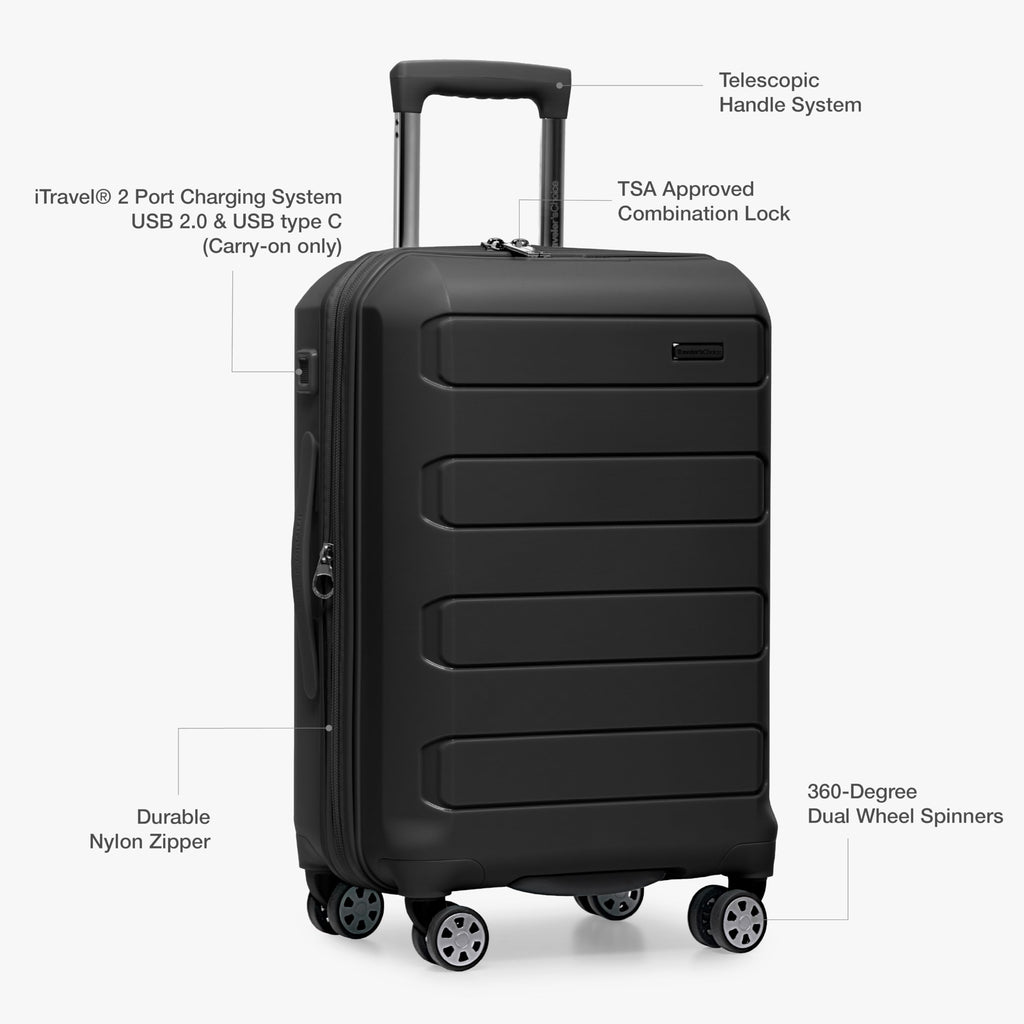 Traveler's Choice Indestructible 22 Spinner Carry-on - Luggage Travel Bags by Handbags Specialist Headquarter | Available at Handbags Specialist Headquarter