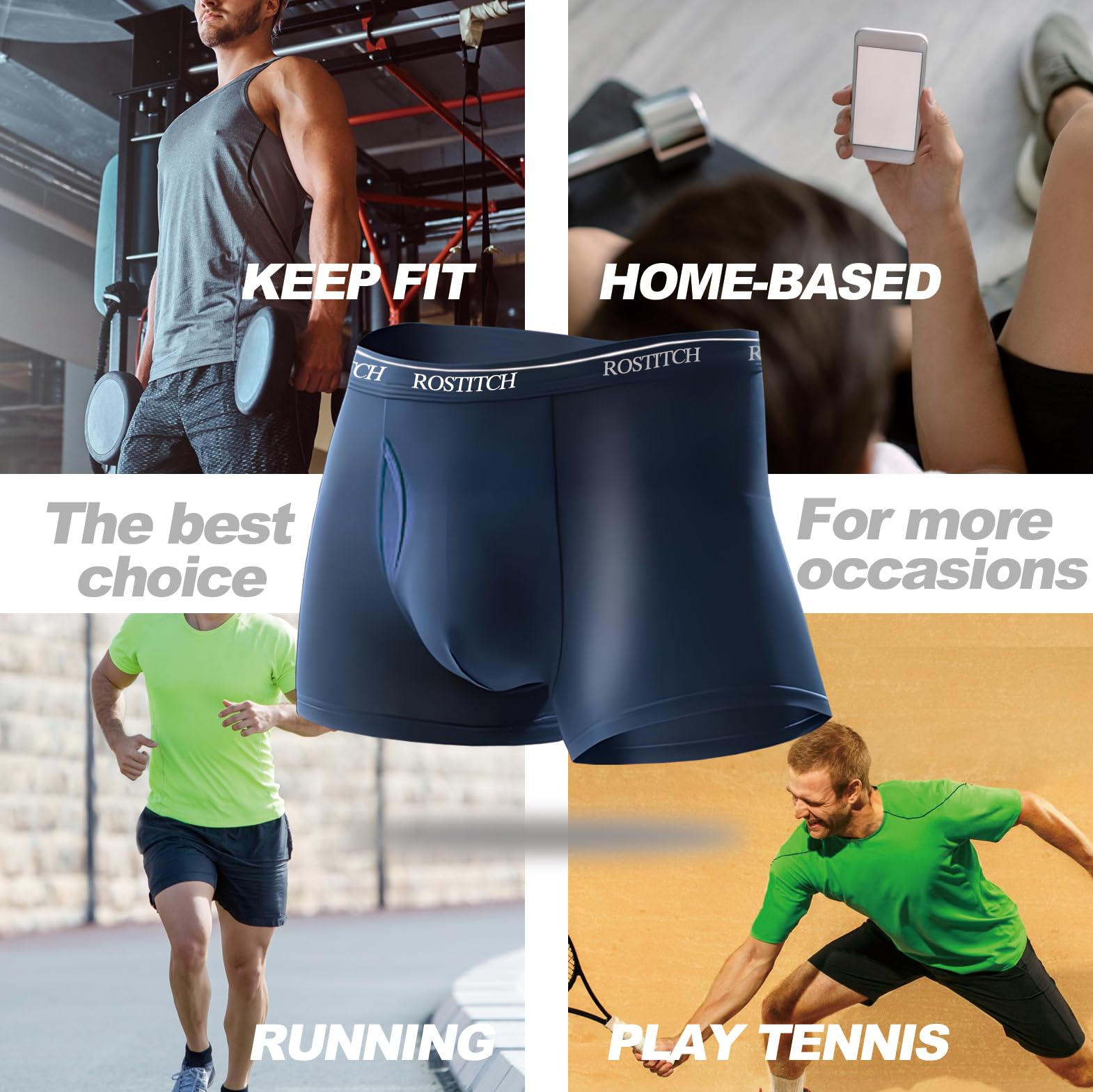 Men's Boxer Briefs, Soft & Breathable Cotton