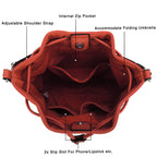 AFKOMST Chic Leather Bucket & Crossbody Bag Set -  by Handbags Specialist Headquarter | Available at Handbags Specialist Headquarter