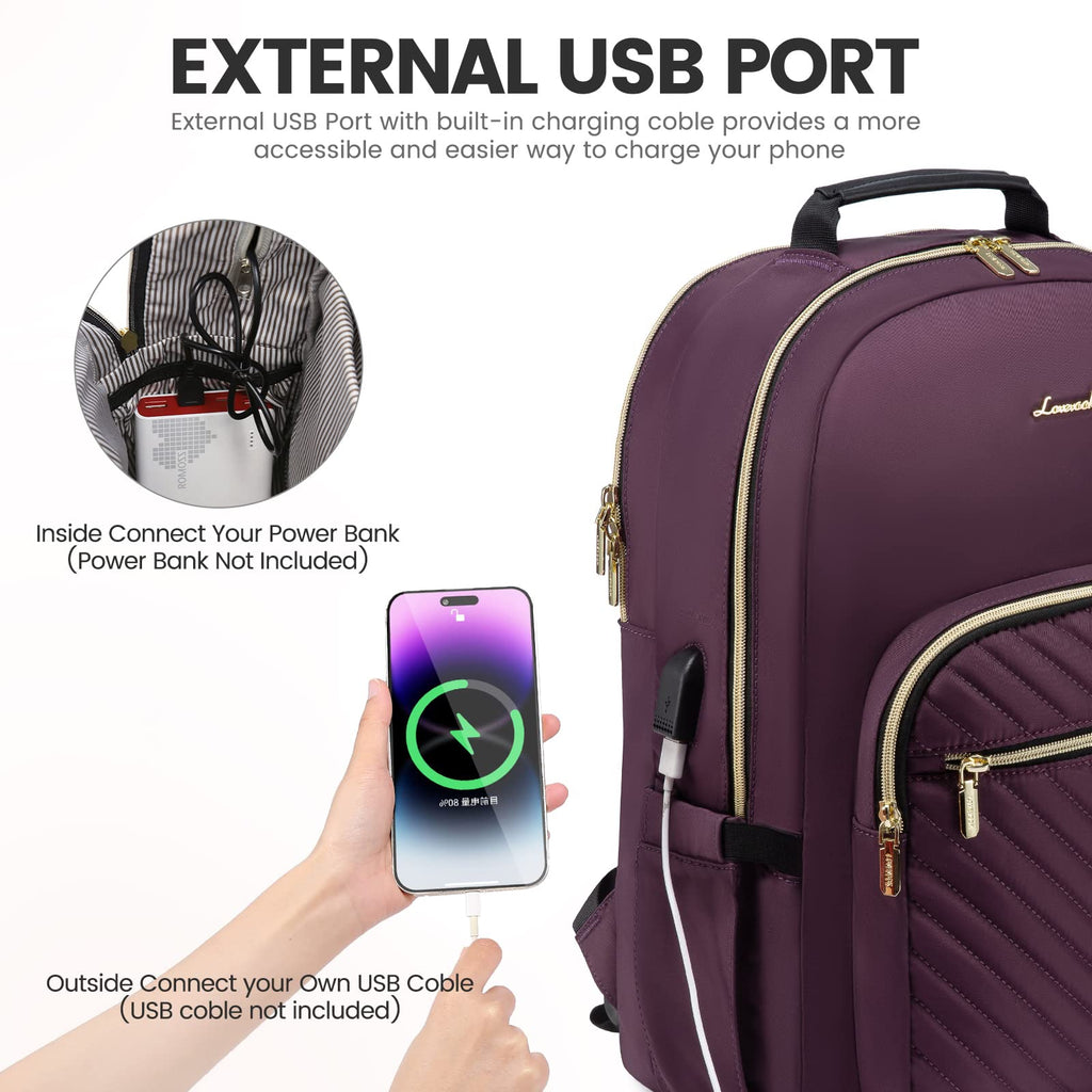 Chic Leather Laptop Backpack for Women - LoveVook - Backpack Bags by Handbags Specialist Headquarter | Available at Handbags Specialist Headquarter