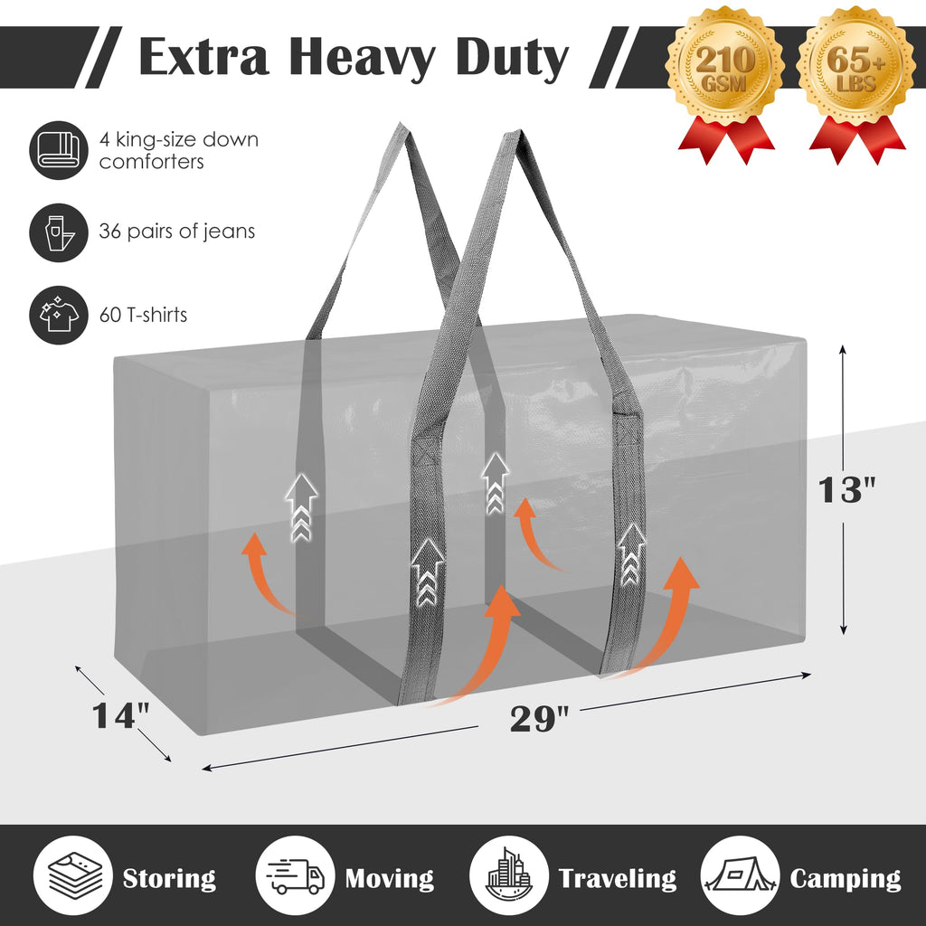 6 Pack XL Heavy Duty Moving Bags - Dark Blue