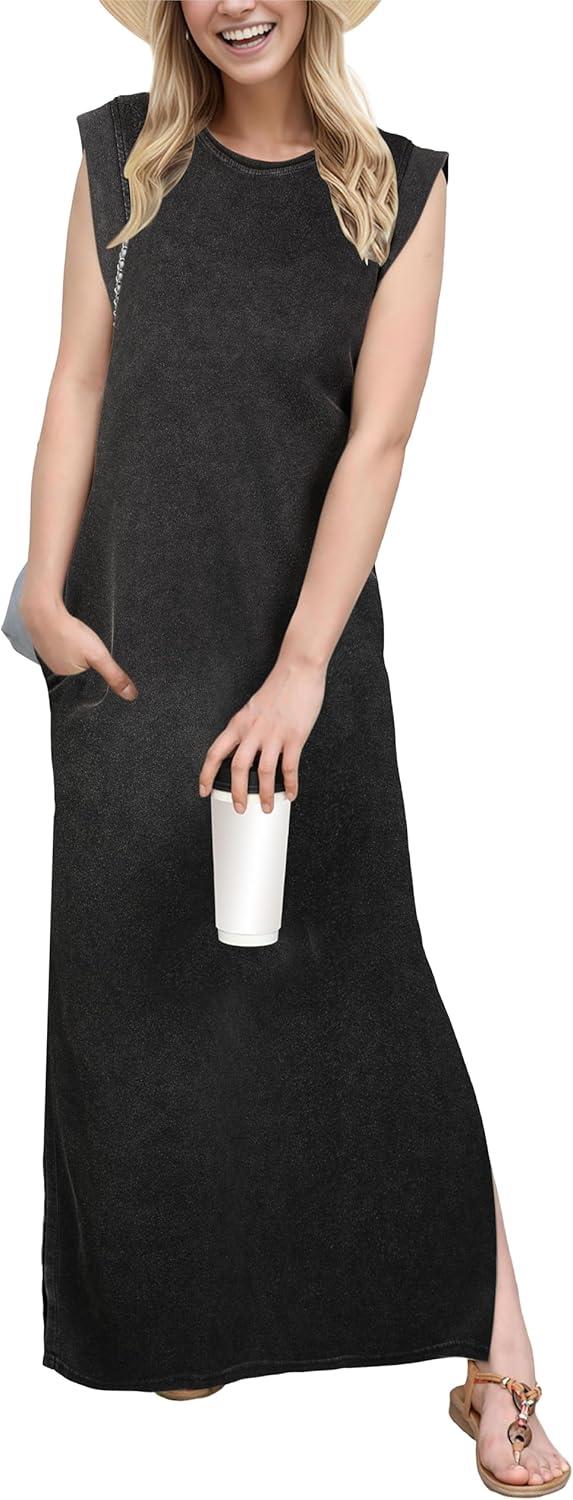 Women's Casual Maxi Dress with Pockets