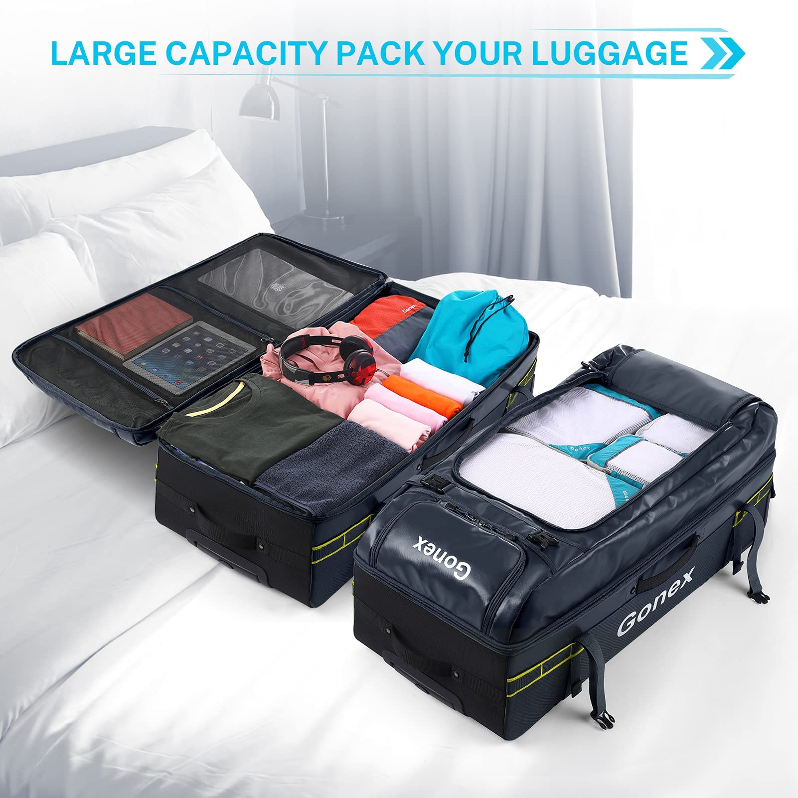 Gonex 70L Wheeled Duffle - Olive Green Travel Bag -  by Handbags Specialist Headquarter | Available at Handbags Specialist Headquarter