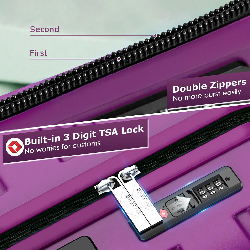 BEOW Spinner Luggage Set - Luggage Travel Bags by Handbags Specialist Headquarter | Available at Handbags Specialist Headquarter