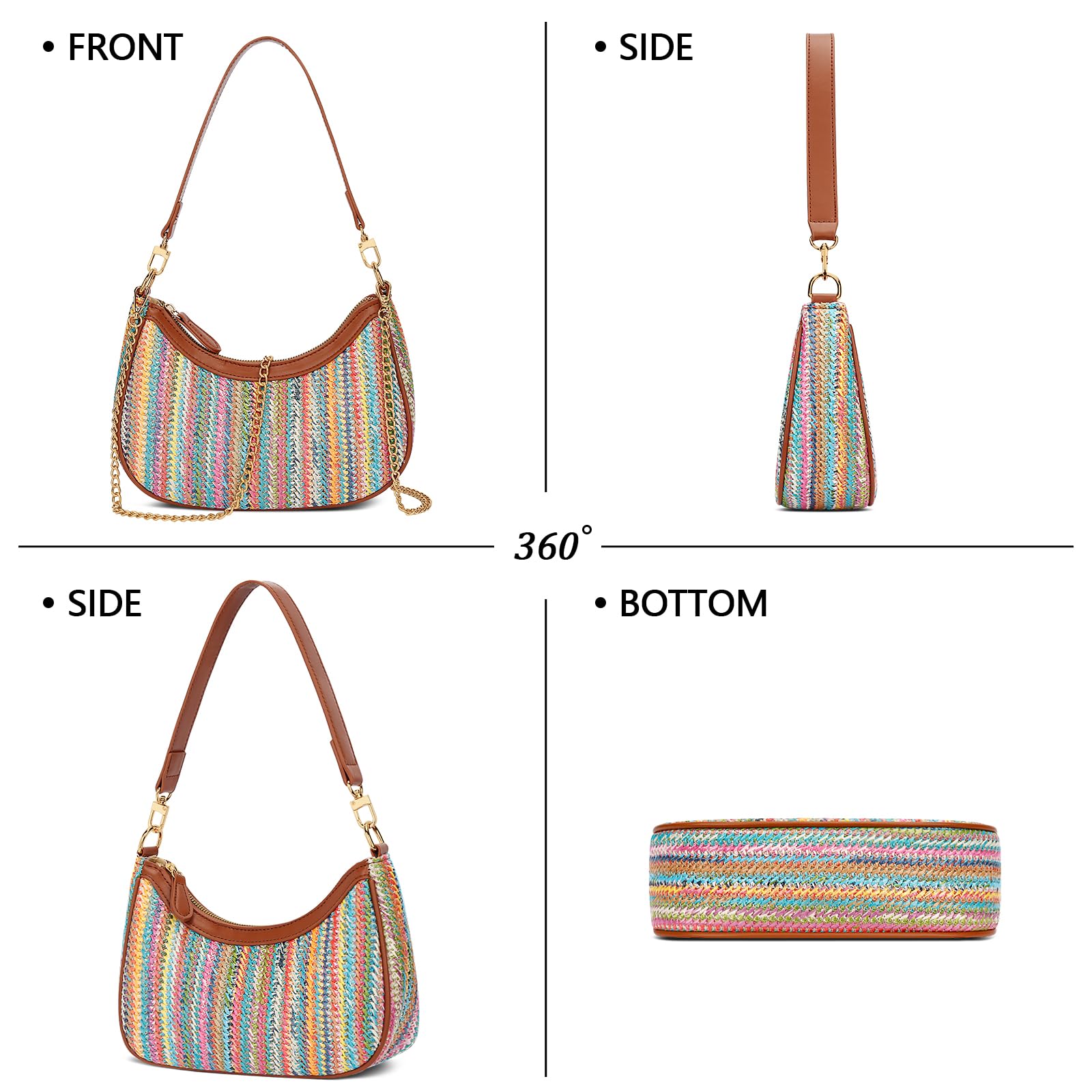 Retro Chic Hobo Bag - Cute Underarm Purse - Shoulder Bags by Handbags Specialist Headquarter | Available at Handbags Specialist Headquarter