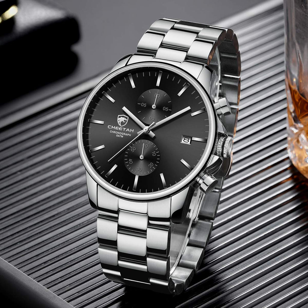 Golden Hour Elite Chrono Steel Men’s Quartz Watch