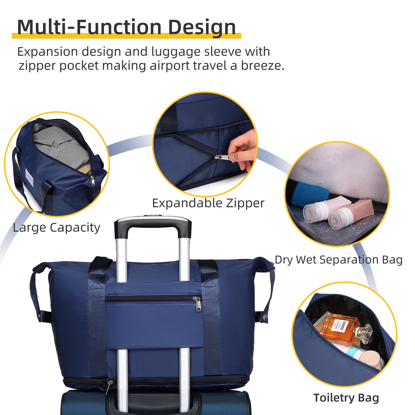 LARVENDER Expandable 5-Piece Spinner Luggage Set -  by Handbags Specialist Headquarter | Available at Handbags Specialist Headquarter