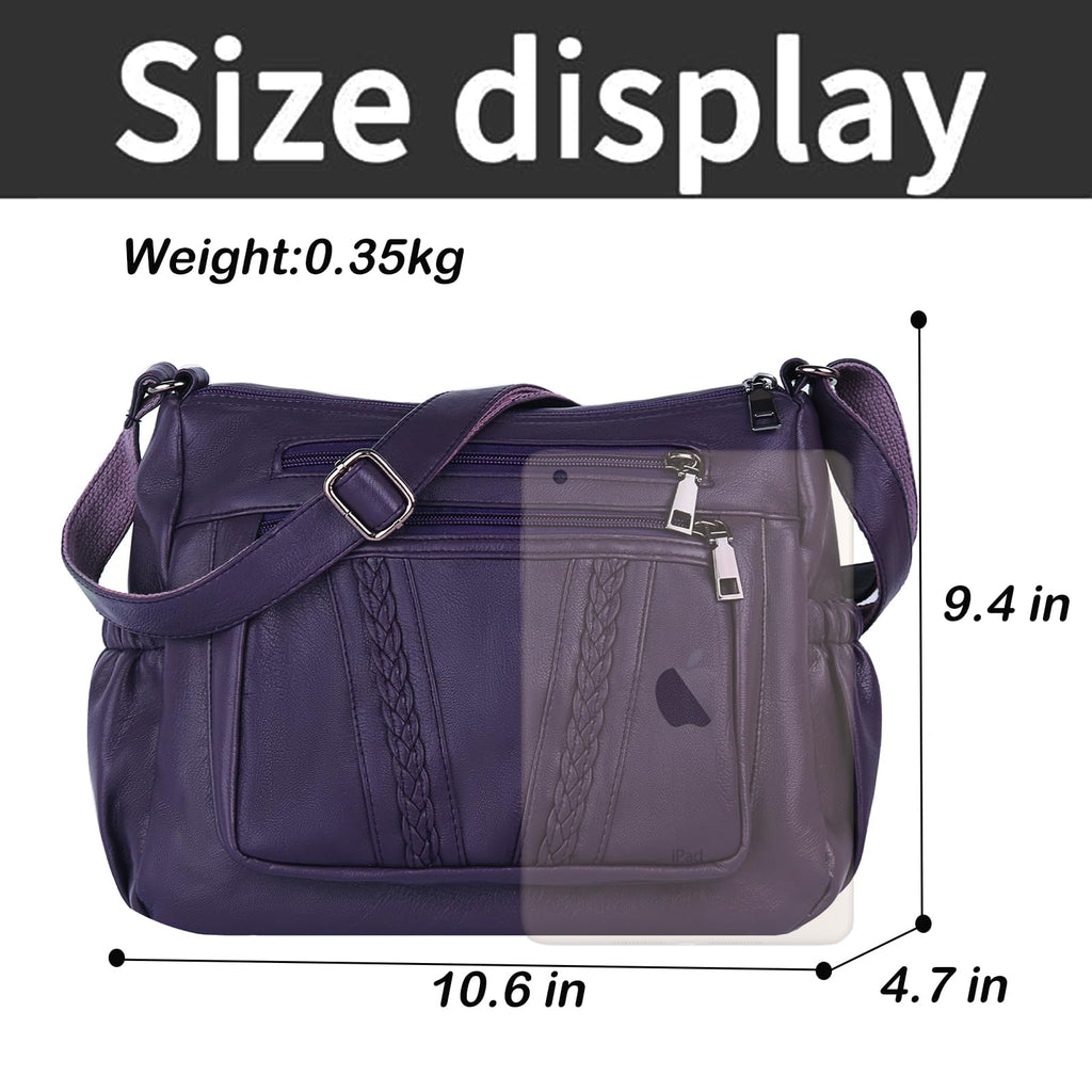 ELDA Chic Crossbody: Soft PU Leather Multi-Pocket Bag - Handbags by Handbags Specialist Headquarter | Available at Handbags Specialist Headquarter