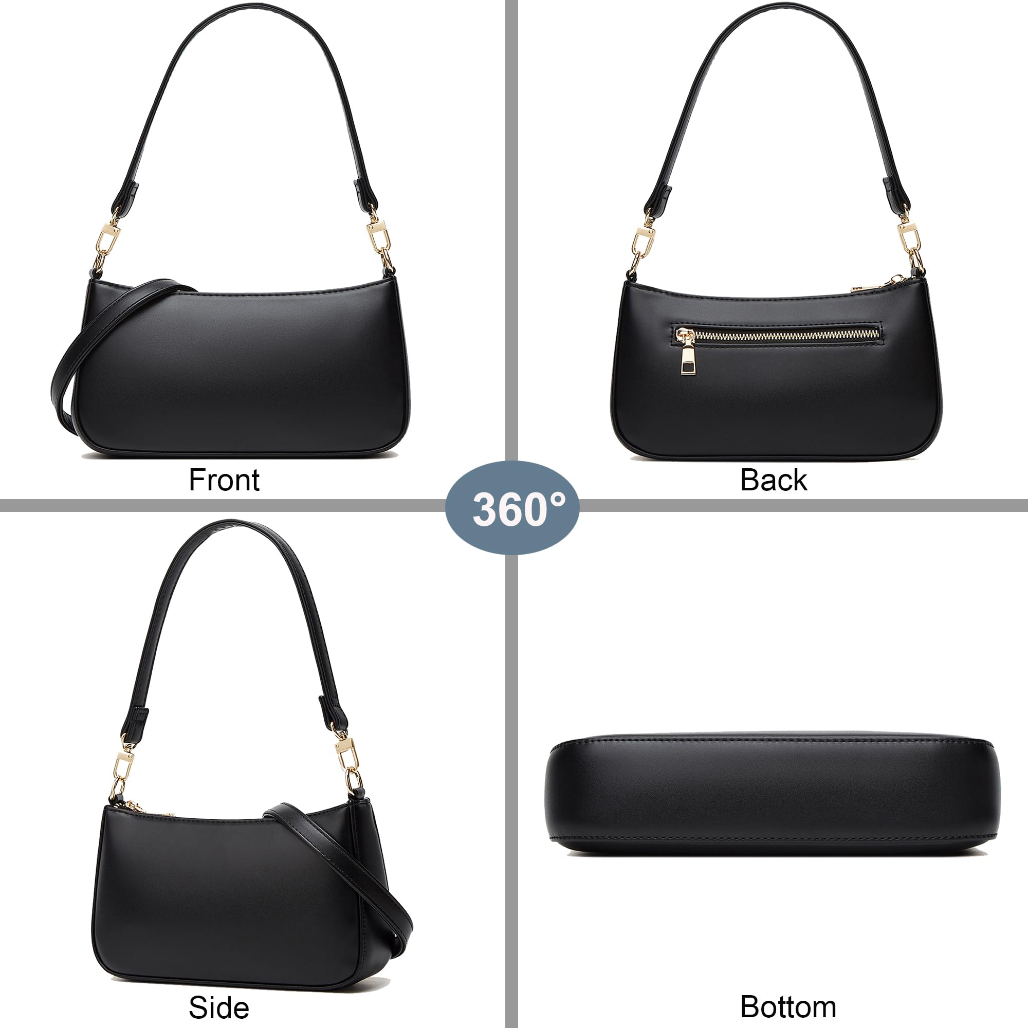 Retro Vegan Leather Shoulder Bag -  by Handbags Specialist Headquarter | Available at Handbags Specialist Headquarter