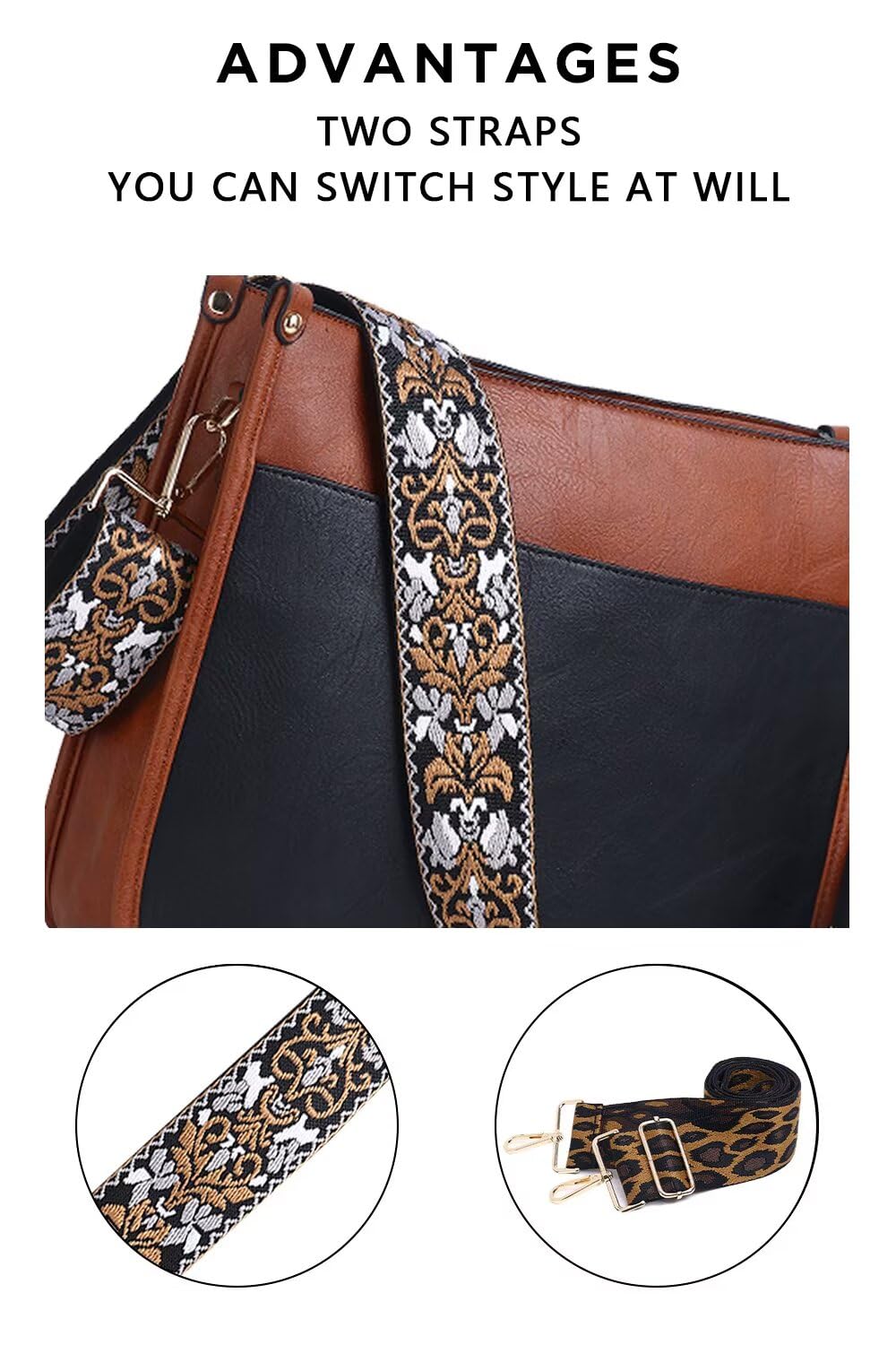 AUYOCO Chic Vegan Leather Crossbody Bag with Strap -  by Handbags Specialist Headquarter | Available at Handbags Specialist Headquarter