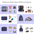 TravelMate 8-Piece Packing Cubes - Luggage Travel Bags by Handbags Specialist Headquarter | Available at Handbags Specialist Headquarter