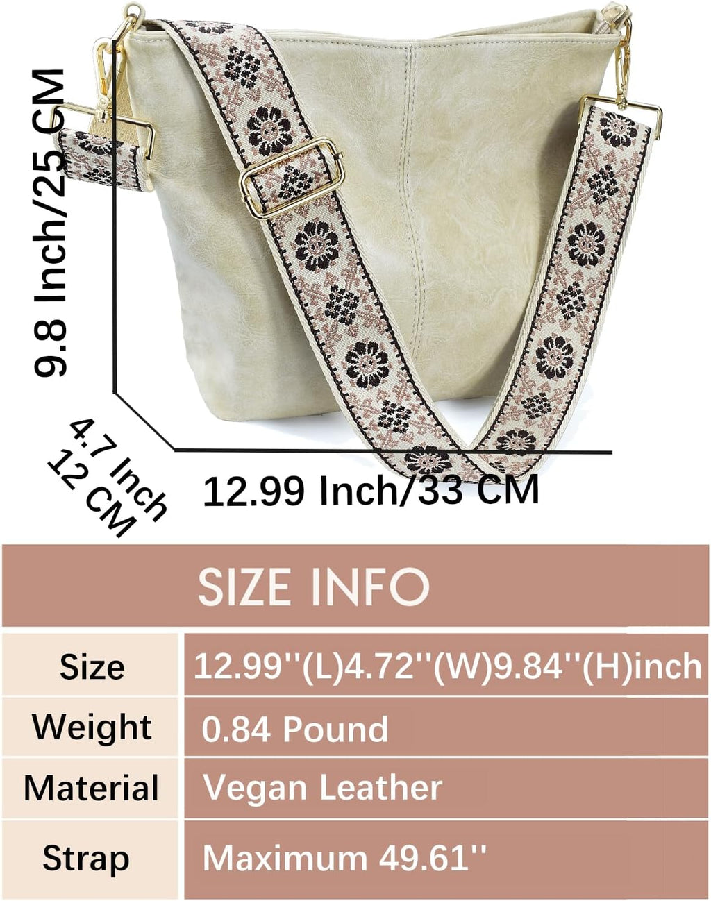 ChicHobo Vegan Leather Crossbody Bag with Strap -  by Handbags Specialist Headquarter | Available at Handbags Specialist Headquarter