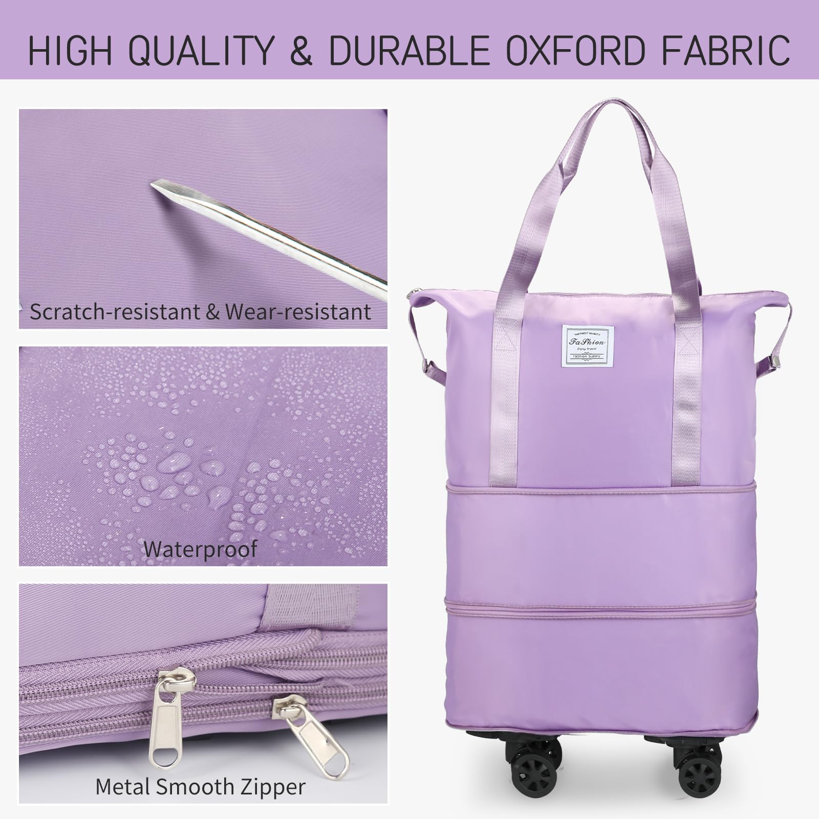 VoyagePro Expandable Wheeled Duffle Bag -  by Handbags Specialist Headquarter | Available at Handbags Specialist Headquarter