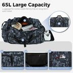 Foldable 65L Duffle Bag with Shoe Compartment