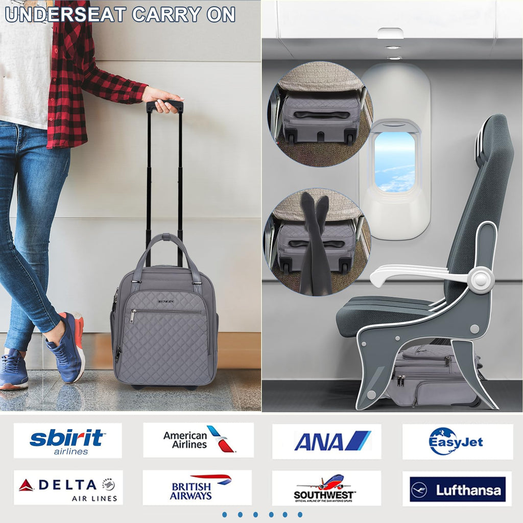 EMPSIGN 16 Wheeled Underseat Travel Bag -  by Handbags Specialist Headquarter | Available at Handbags Specialist Headquarter