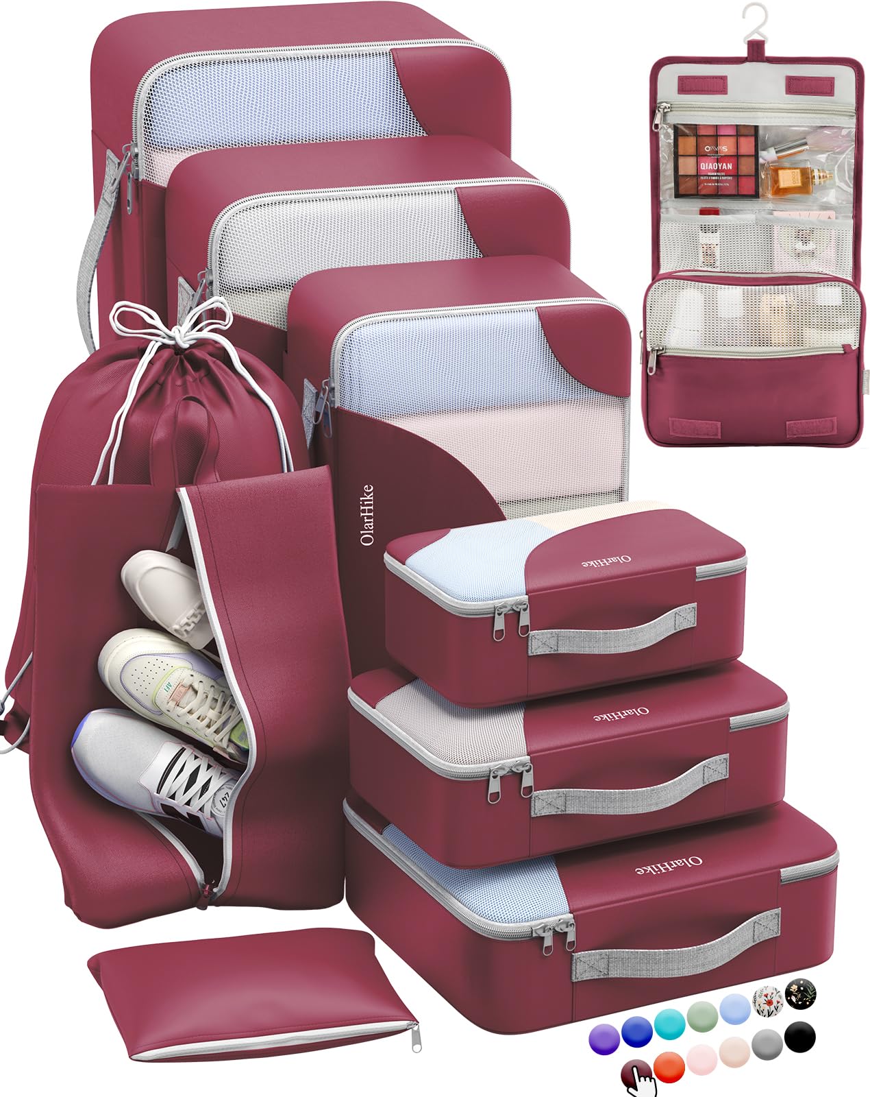 OlarHike Travel Cube Set - Cream Organizer & Gifts -  by Handbags Specialist Headquarter | Available at Handbags Specialist Headquarter