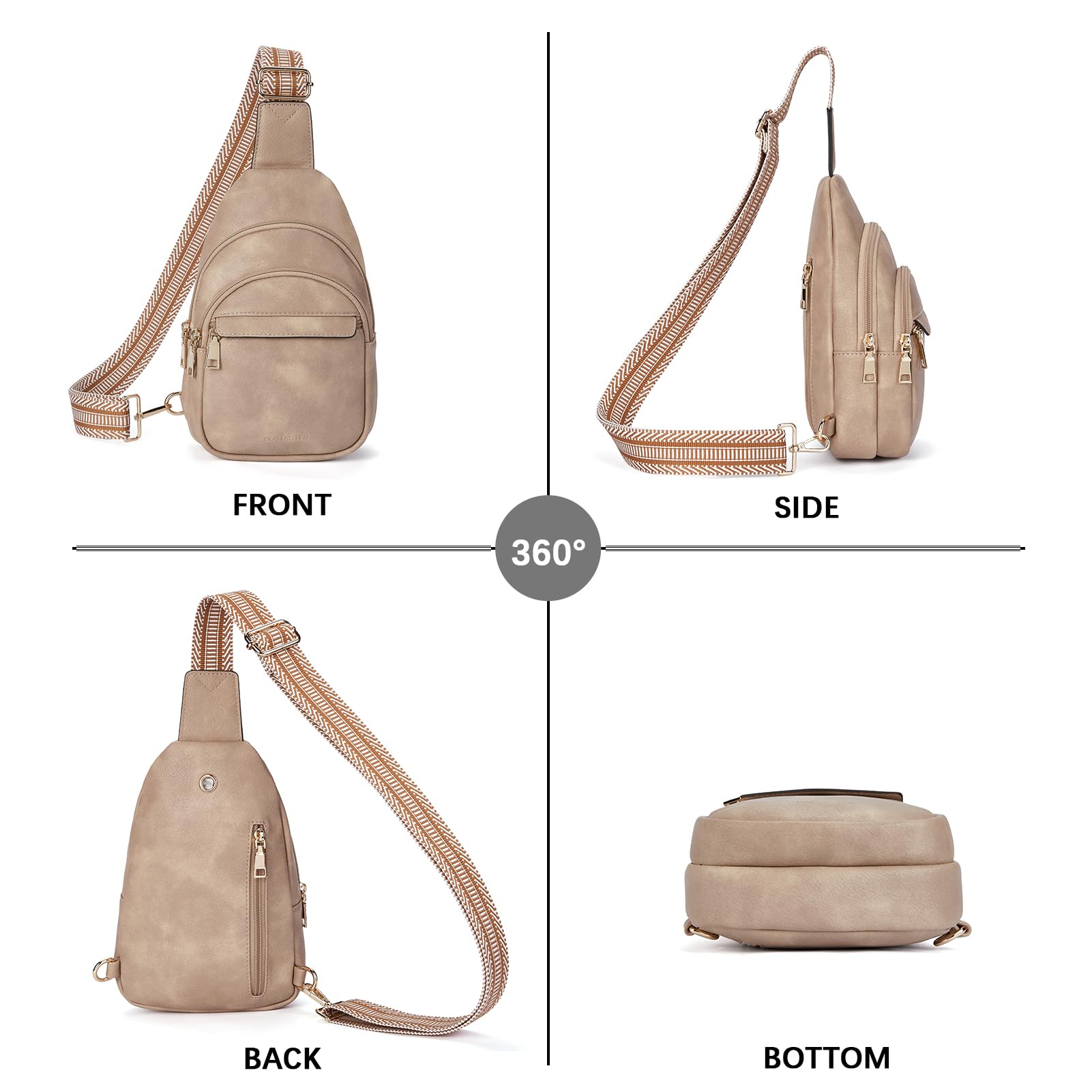 BOSTANTEN Chic Leather Crossbody Sling Bag -  by Handbags Specialist Headquarter | Available at Handbags Specialist Headquarter