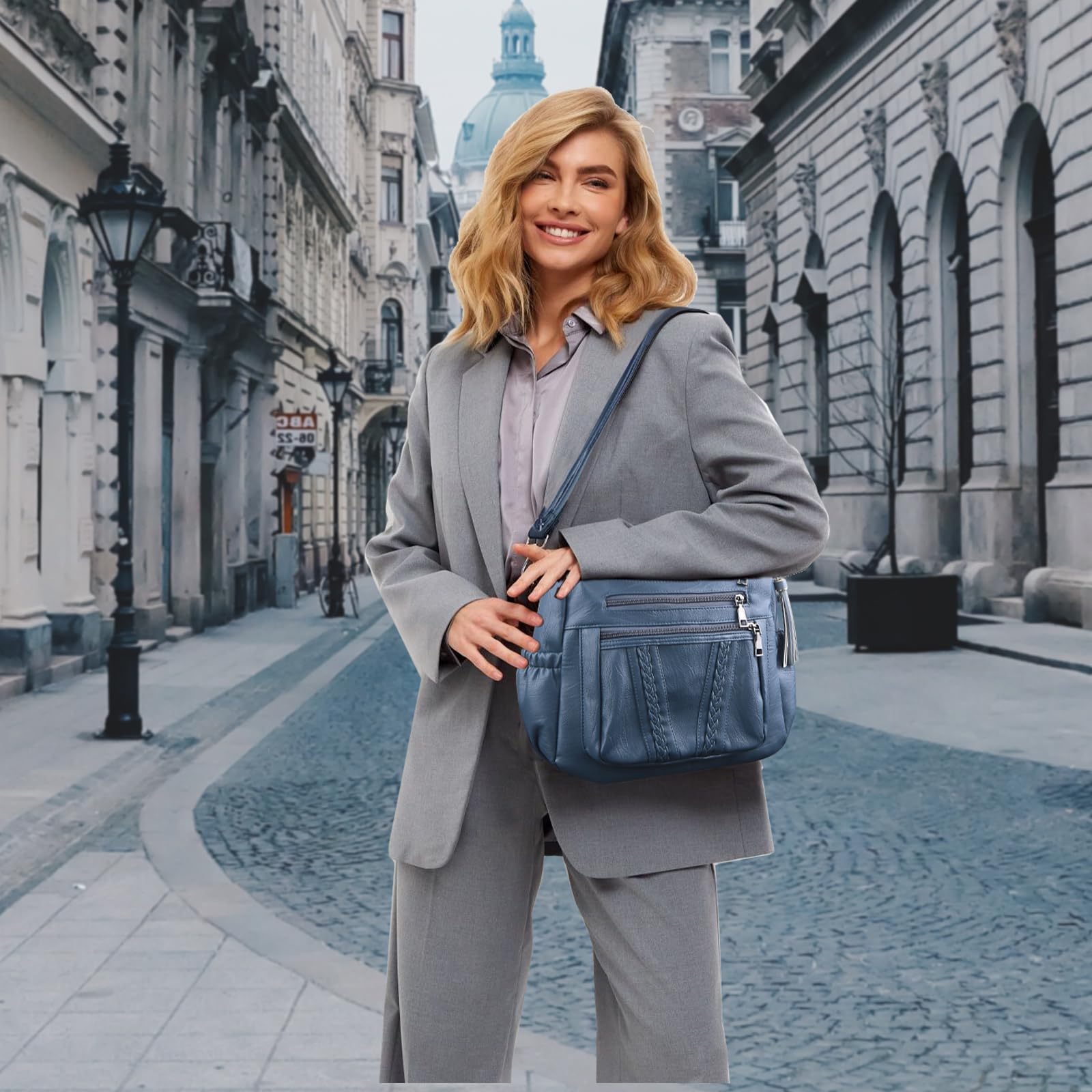 ELDA Chic Crossbody: Soft PU Leather Multi-Pocket Bag - Handbags by Handbags Specialist Headquarter | Available at Handbags Specialist Headquarter