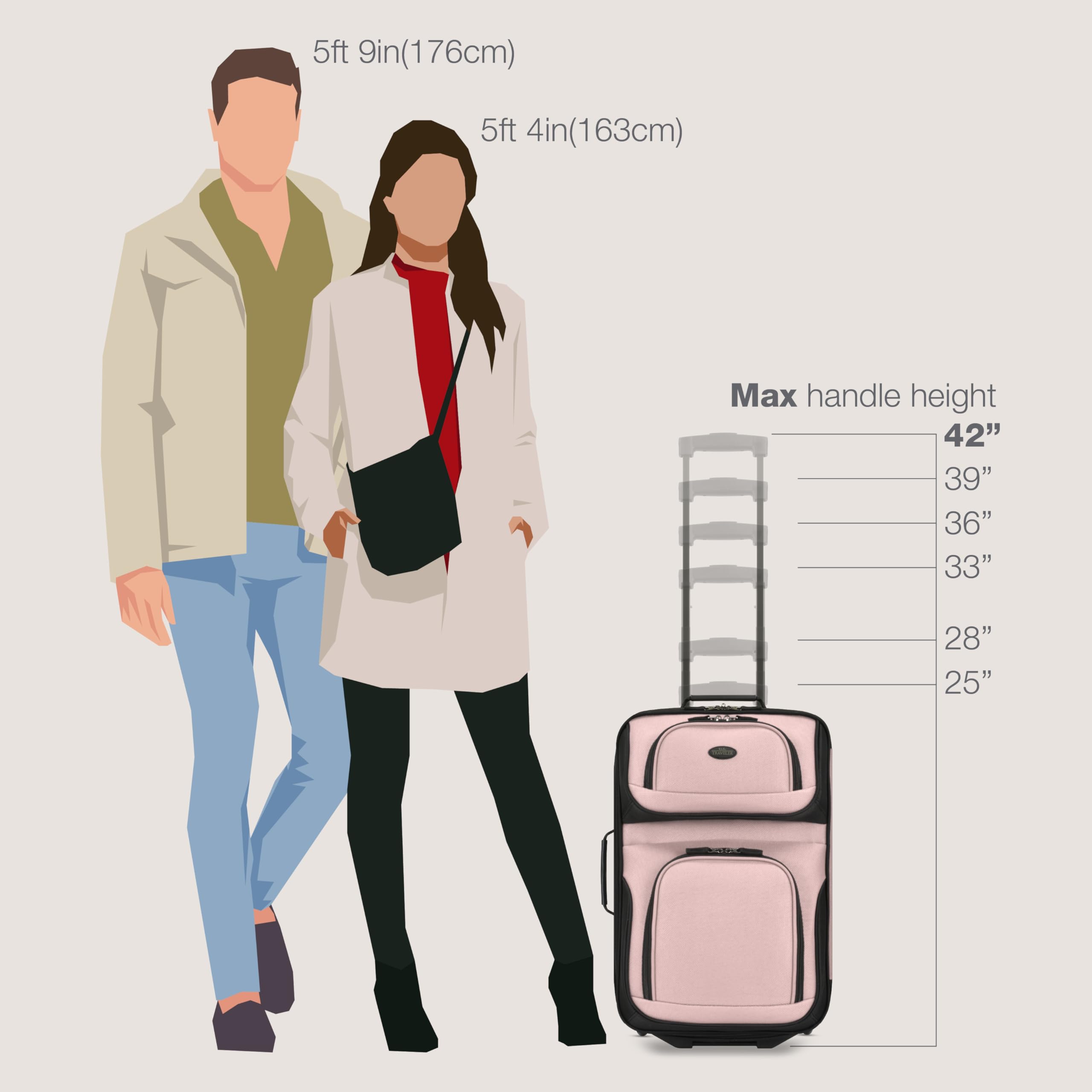 U.S. Traveler Rio Expandable Orange Carry-on -  by Handbags Specialist Headquarter | Available at Handbags Specialist Headquarter