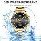 Golden Hour Elite Chrono Steel Men’s Quartz Watch