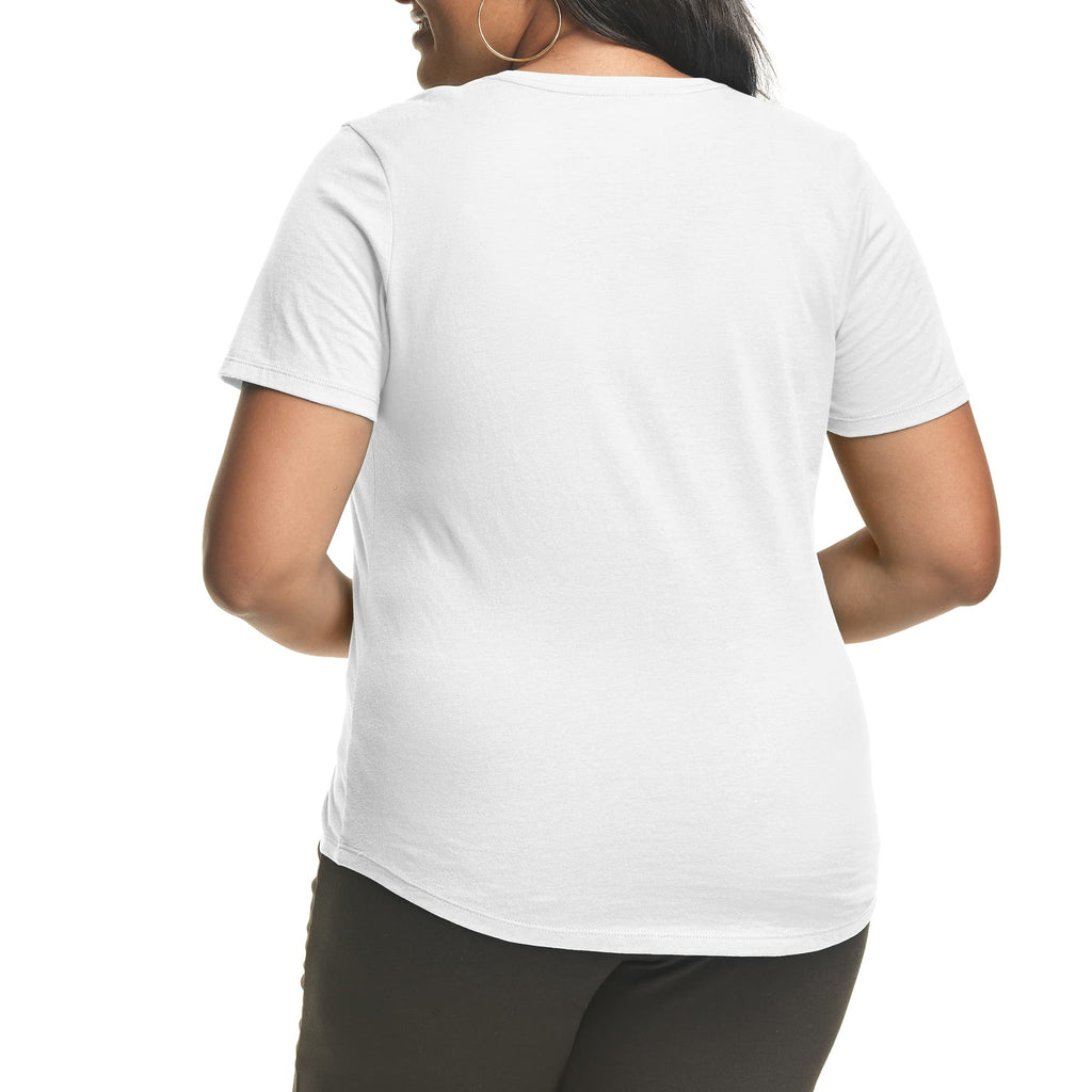Hanes Plus Size V-Neck Cotton Tee for Women - Women's T Shirts by Handbags Specialist Headquarter | Available at Handbags Specialist Headquarter