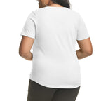 Hanes Plus Size V-Neck Cotton Tee for Women - Women's T Shirts by Handbags Specialist Headquarter | Available at Handbags Specialist Headquarter