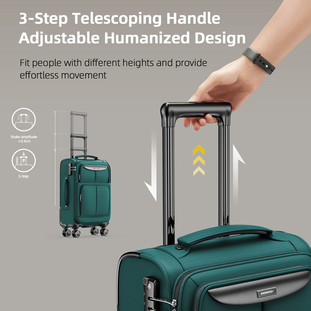 SHOWKOO Armygreen 3-Piece Expandable Luggage Set - Luggage Travel Bags by Handbags Specialist Headquarter | Available at Handbags Specialist Headquarter