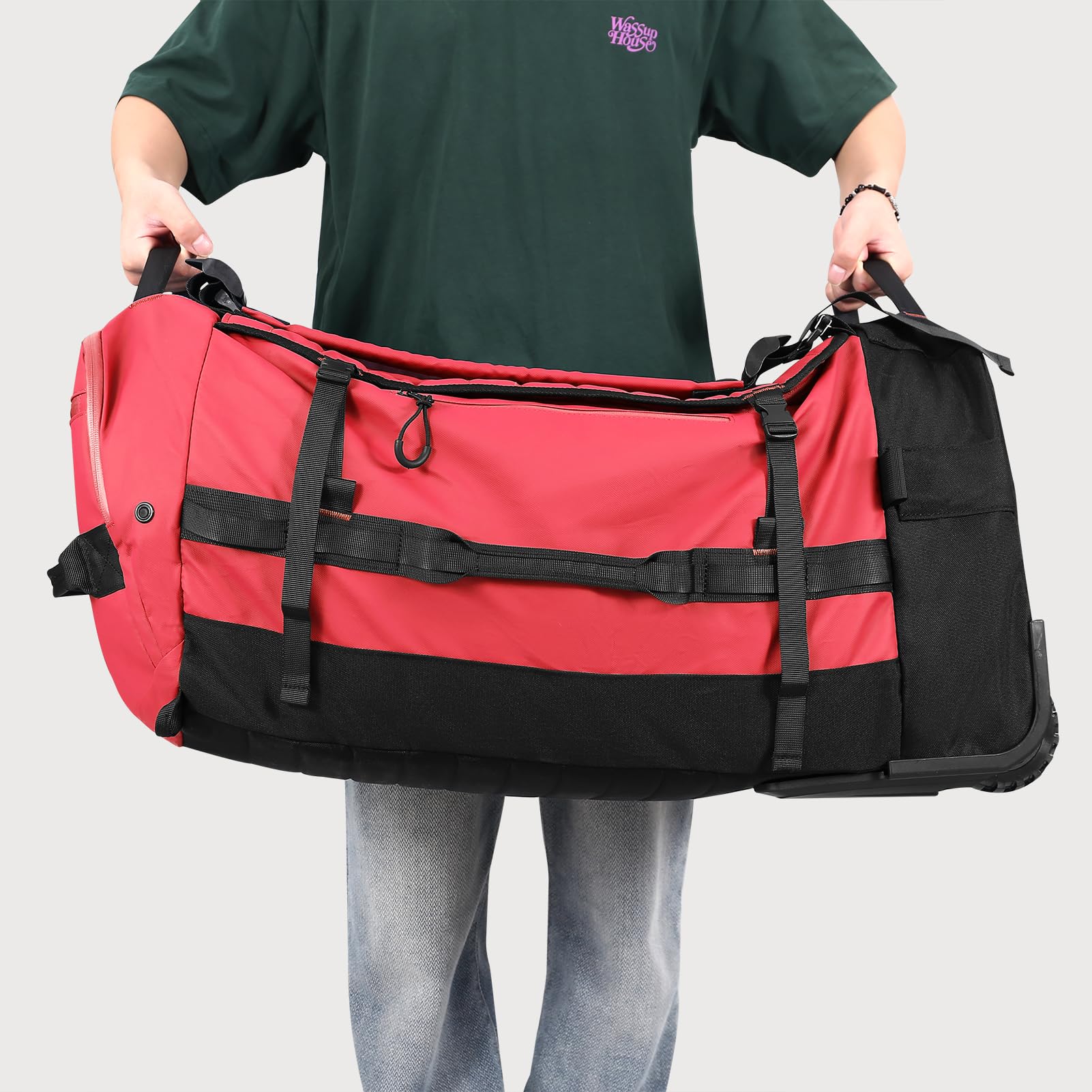 AquaRoll 29 Quilted Wheeled Duffle Backpack -  by Handbags Specialist Headquarter | Available at Handbags Specialist Headquarter