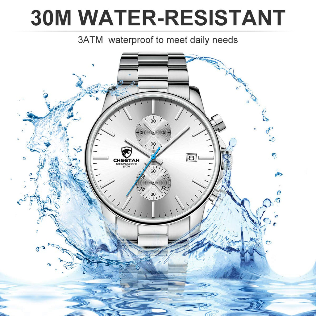 Golden Hour Elite Chrono Steel Men’s Quartz Watch