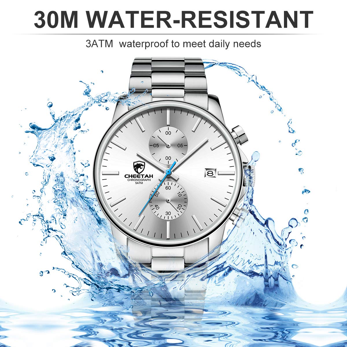 Golden Hour Elite Chrono Steel Men’s Quartz Watch