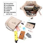 AFKOMST Chic Leather Bucket & Crossbody Bag Set -  by Handbags Specialist Headquarter | Available at Handbags Specialist Headquarter