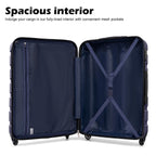 Coolife 3-Piece Hardshell Luggage Set - Navy