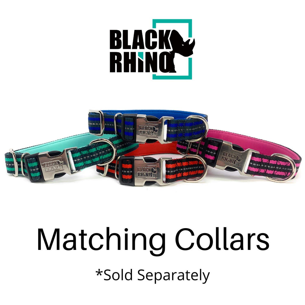 RhinoGrip Aqua: Double Handle Reflective Dog Leash -  by Handbags Specialist Headquarter | Available at Handbags Specialist Headquarter