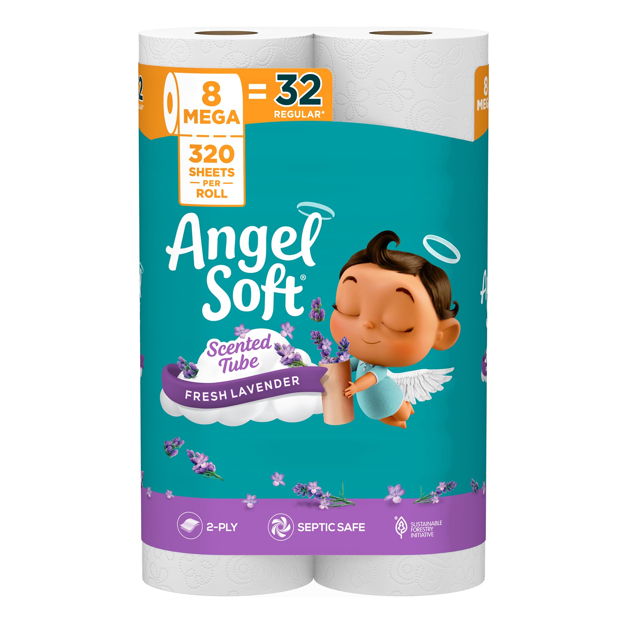 Angel Fresh Lavender Mega Toilet Rolls - Soft & Strong - Toilet Paper by Handbags Specialist Headquarter | Available at Handbags Specialist Headquarter