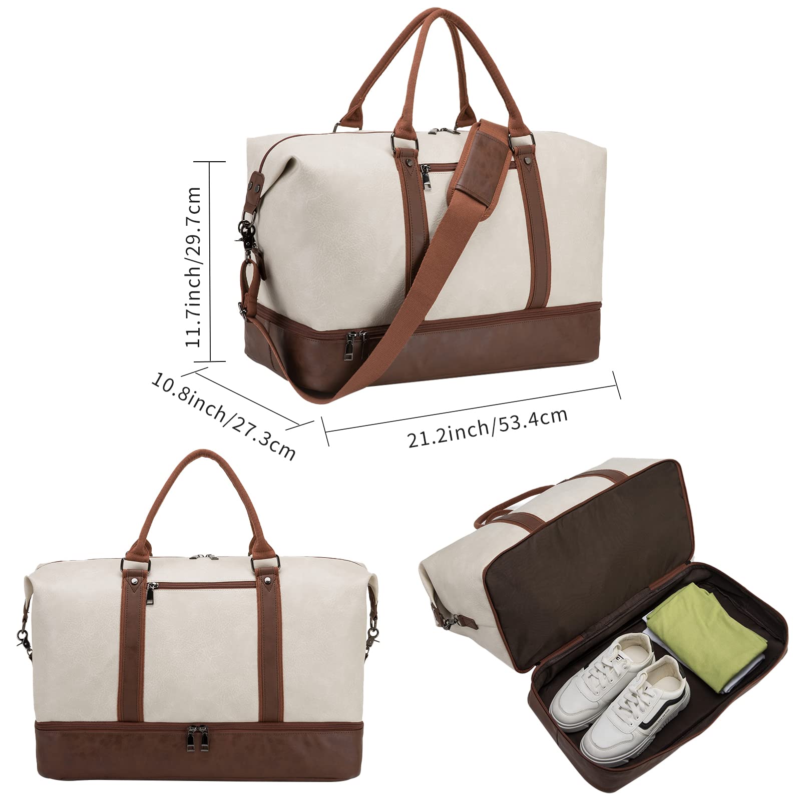 Weekender Overnight Travel Bag with Shoe Pouch