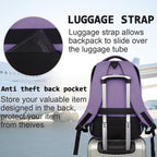 Volher Anti-Theft USB Laptop Backpack - Rose Red