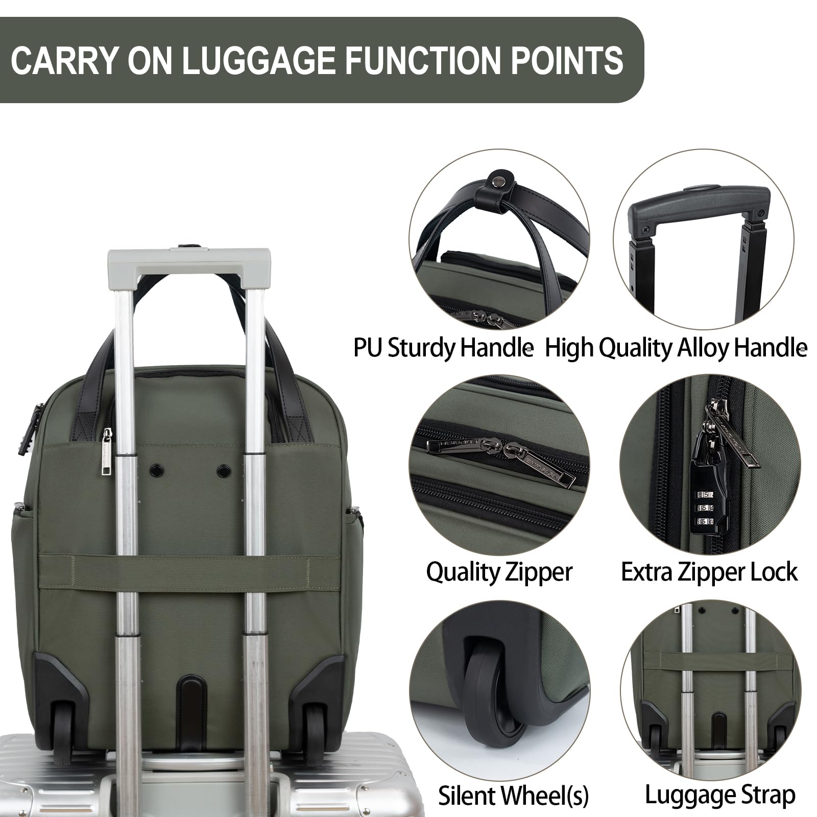 EMPSIGN 16 Wheeled Underseat Travel Bag -  by Handbags Specialist Headquarter | Available at Handbags Specialist Headquarter