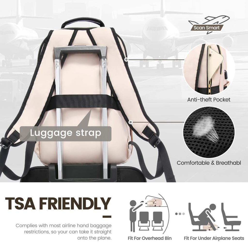 Chic Leather Laptop Backpack for Women - LoveVook - Backpack Bags by Handbags Specialist Headquarter | Available at Handbags Specialist Headquarter